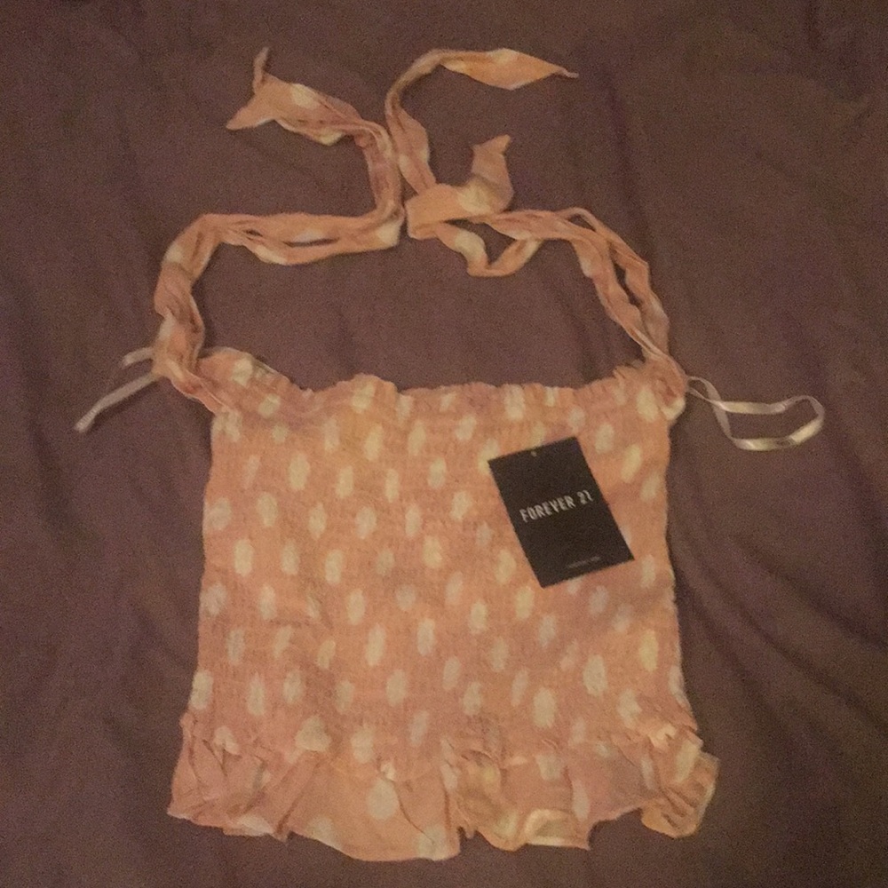 Light pink and white crop top forever 21